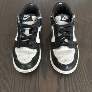 Nike Kids Black and White Low Dunks